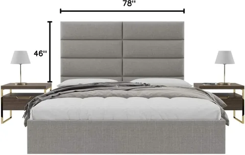 Vista 277 de Vänt - Paneles tapizados de cabecera para montar en la pared, diseño Isabelle, 60 x 23 pulgadas, configuración de 4 paneles individuales