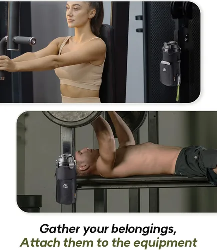 Vista 3 de Soporte magnético para botella de agua, imán integrado para una fácil fijación al equipo de ejercicio, multiusos, con eslinga, impermeable