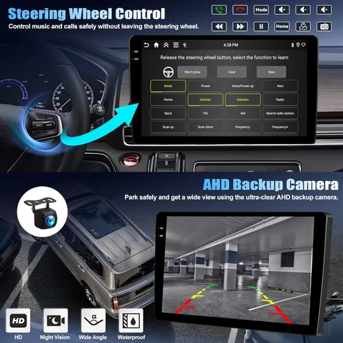 Vista 7 de 4+64G Android 15 Estéreo de coche para VW Beetle 2004-2010 con Carplay inalámbrico Android Auto, 9 pulgadas 1280 * 720P IPS pantalla táctil