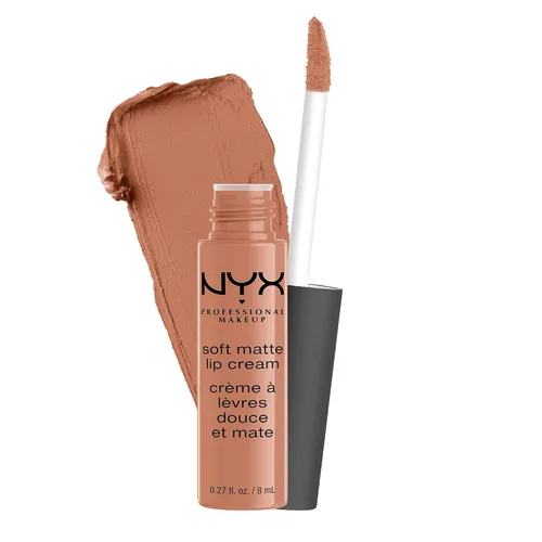 Vista 17 de NYX PROFESSIONAL MAKEUP Crema labial suave mate, lápiz labial líquido ligero - Budapest (Mauva profunda con matiz rojo)