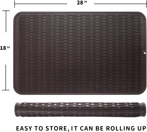 Vista 482 de MicoYang Alfombrilla de Silicona para Secar Platos de Múltiples Usos, Fácil de Limpiar, Ecológica, Alfombrilla de Silicona Resistente al Calor