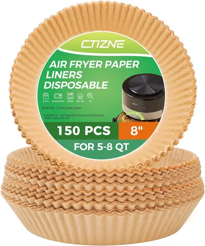 Vista 19 de Forros de papel desechables para freidora de aire: 100 piezas de 9 pulgadas, forros redondos para canasta de freidora de aire, papel de pergamino