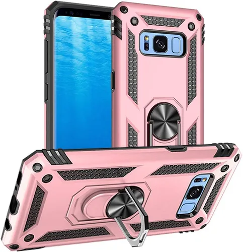 Vista 16 de Yiakeng Funda para Samsung Galaxy S8, Samsung S8, funda protectora de grado militar con anillo para Samsung Galaxy S8 (verde militar)