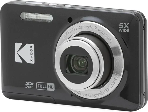 KODAK PIXPRO FZ55-BK - Cámara digital de sensor CMOS de 16 MP con zoom óptico de 5X, gran angular de 28 mm, video Full HD de 1080P, pantalla LCD de