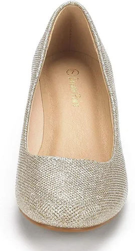 Vista 4 de DREAM PAIRS Debbie - Zapatos de tacón de cuña media para mujer