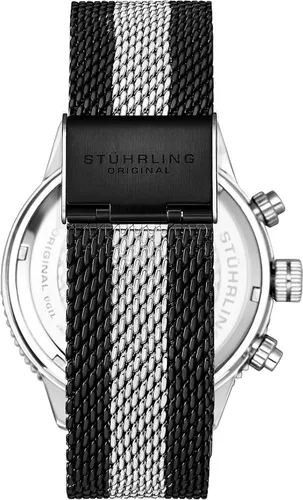 Vista 6 de Stuhrling Original Reloj de vestir para hombre, cronógrafo, con taquímetro, subesfera de 24 horas