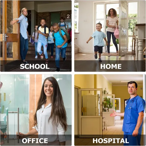 Vista 5 de Black Decor - Juego de 2 piezas de cuñas antideslizantes para puerta, tope de puerta de goma anticolisión, topes de puerta inclinados para ventana