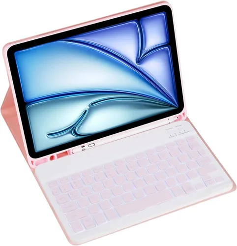 Vista 27 de Funda de teclado para Samsung Galaxy Tab A8 (2021) de 10.5 pulgadas SM-X220/X225 Tablet teclado desmontable, funda de cuero totalmente envuelta