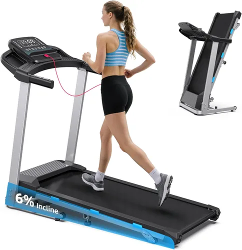 COZYINN Foldable Treadmill with Incline for Home Small - 350 lb Capacity, 3.0HP Quiet Folding Treadmill with Pulse Sensor and Bluetooth Speaker,