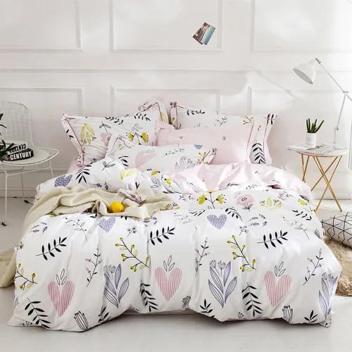 OTOB - Juego de funda de edredón y 2 fundas de almohada, 100% algodón, diseño floral