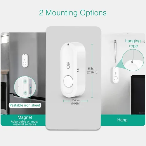 Vista 7 de ORIA Termómetro higrómetro inalámbrico, sensor de temperatura de humedad Bluetooth, termómetro higrómetro mejorado para interiores y exteriores