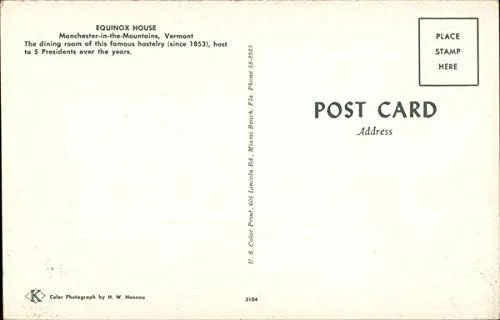 Vista 2 de Equinox House Manchester, Vermont VT Original Vintage Postcard