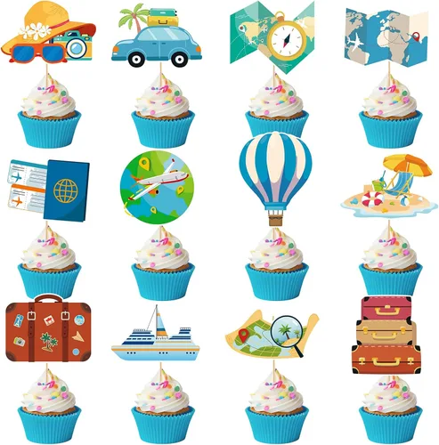 Vista 31 de 48 piezas de decoración de cupcakes de dinosaurio de dibujos animados para cupcakes con temática de dinosaurios para cumpleaños, baby shower