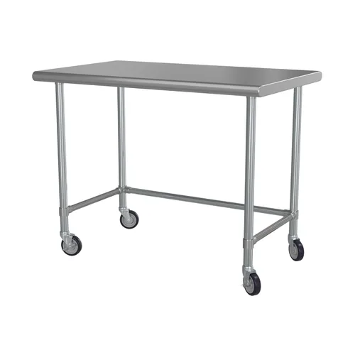 Vista 26 de Mesa de trabajo de base abierta de acero inoxidable 430 de calibre 18 de 24 x 30 pulgadas para cocina comercial, restaurante, cafetería