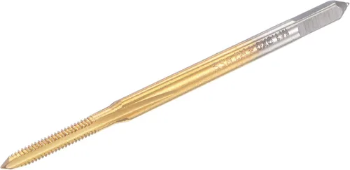 Vista 15 de uxcell Rosca métrica M0.8 x 0.2, cobalto recubierto de titanio HSS (acero de alta velocidad) 3 flautas rectas, mini micro tornillo roscado