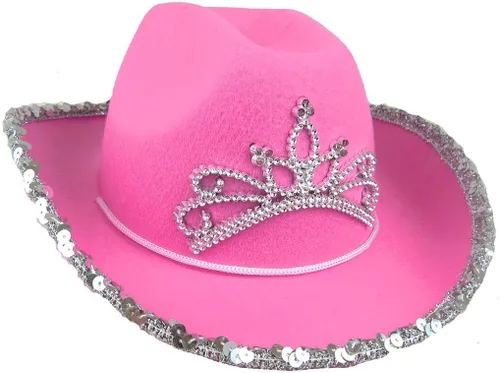 Sombrero de vaquero con tiara intermitente (niñas), M, 1 paquete