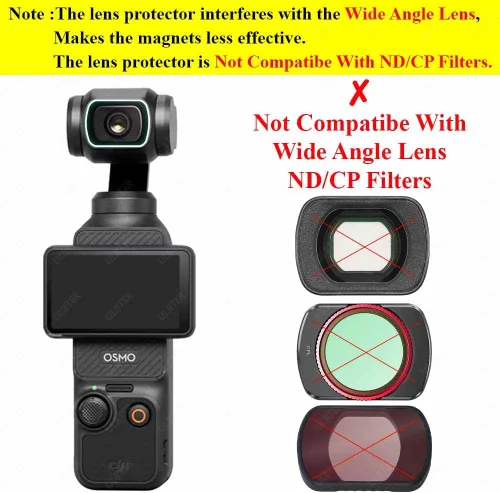 Vista 2 de Protector de pantalla de lente para DJI Osmo Pocket 3 [2+2 paquetes], cubierta de vidrio templado 0.012 in dureza 9H antiarañazos antiburbujas