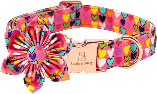 Vista 25 de Lionheart glory - Collar de perro de San Valentín, collares para perros con lazo, collares para mascotas ajustables con lazo para perros pequeños