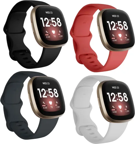 Vista 16 de Seleek Bandas de Repuesto Compatibles con Fitbit Versa 3 / Versa 4 / Sense/Sense 2, Pulseras Accesorios Clásicos de Silicona Ajustables Correas