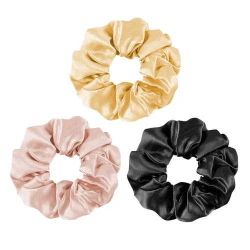 Vista 20 de OLESILK 100% Seda de Morera - Scrunchies para el cabello, mujeres y niñas, ligas de seda para cabello rizado y con roturas, sin daños, elásticos 3