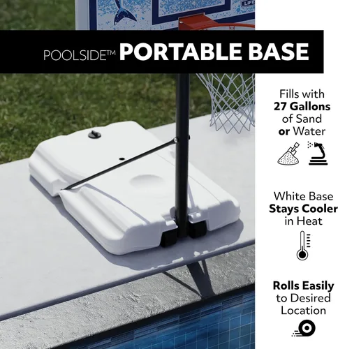 Vista 3 de Lifetime Aro de baloncesto portátil junto a la piscina, tablero de impacto de 44 pulgadas