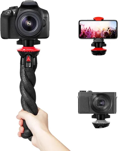 Vista 7 de Fotopro RM-80 Trípode Flexible con Cabeza Esférica - Soporte de Teléfono Flexible para Vlogging de Viaje, Montura de Cámara Portátil, Compatible