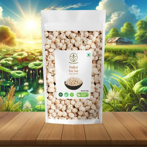Vista 5 de Shiva Organic Phool Makhana 5.29 oz (150g) Semillas de loto crudas