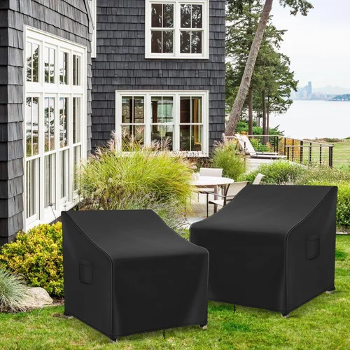 Vista 7 de Fundas impermeables para muebles de patio para sillas, fundas para sillas de césped al aire libre, paquete de 2, fundas para sillas de patio