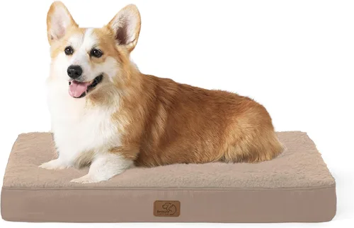 Vista 55 de Bedsure Camas para Perros de Tamaño Grande – Cómodas Camas Planas para Mascotas con Funda Extraíble Lavable, Colchoneta de Espuma Ortopédica tipo