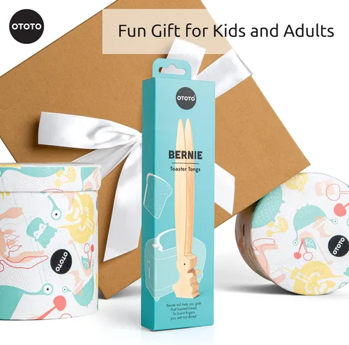 Vista 6 de OTOTO Bernie Bunny Pinzas para Tostadora - Conejo, Servidores de Ensalada - Mini Pinzas Multiusos para Aperitivos, Utensilios de Madera y Lindos