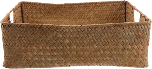 Cesta de pan tejida tejida Cesta de mimbre tejida Estantes cuadrados Cesta de artículos diversos Estante redondo pequeño estante redondo Decoración