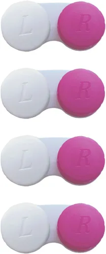 Vista 9 de Paquete de 4 Estuches para Lentes de Contacto a Granel Caja Contenedor de Remojo y Almacenamiento (Negro)