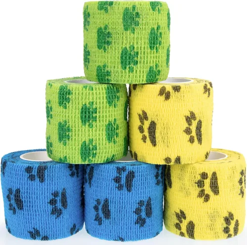 Vista 19 de Vendaje autoadhesivo y envoltura adhesiva animal Vendaje cohesivo envoltura autoadhesiva Cinta adhesiva de primeros auxilios para perros, gatos