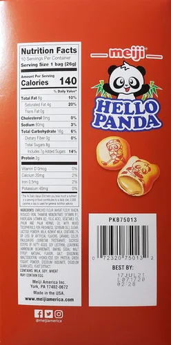 Vista 2 de Meiji Hello Panda Paquete familiar de galletas, caramelo, 9.1 oz (10 paquetes individuales)