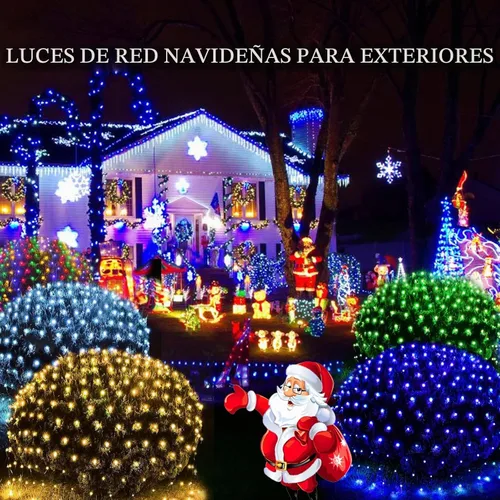 Vista 8 de Luces de red de Navidad para exteriores, 14.8 pies x 5 pies, 300 luces LED de red blanca cálida, 8 modos conectables, cadena de hadas, malla Blanco