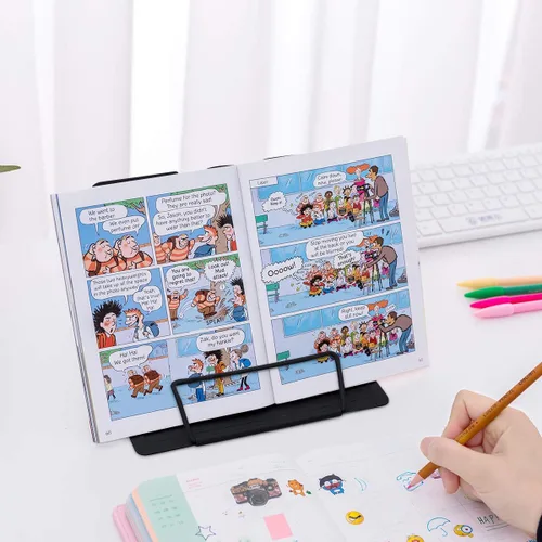 Vista 4 de Citmage Soporte para Libros de Escritorio Portadocumentos Soporte de Lectura de Metal de Servicio Pesado con Libro Revista Menú iPad Partitura