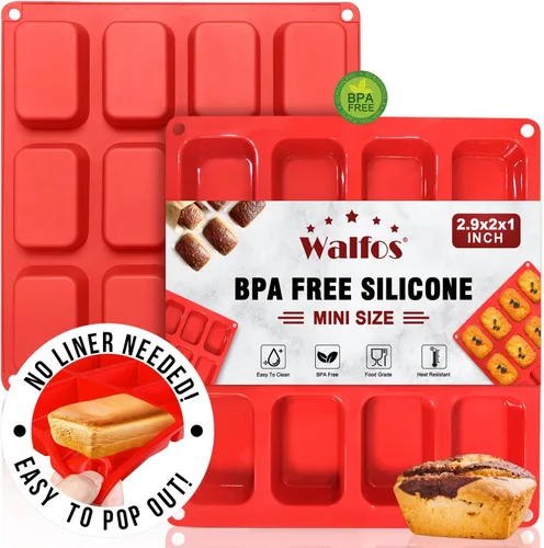 Vista 7 de Sartén de silicona para pan Walfos - Sartén de pan de silicona antiadherente, ¡solo desmoldar! Perfecta para pan, pastel, brownies, pan de carne