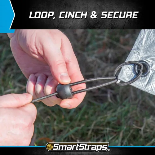 Vista 2 de SmartStraps Cordón elástico de bola de palanca ajustable, ajusta la tensión y la longitud de 2 a 12 pulgadas, ideal para mantener en tu automóvil