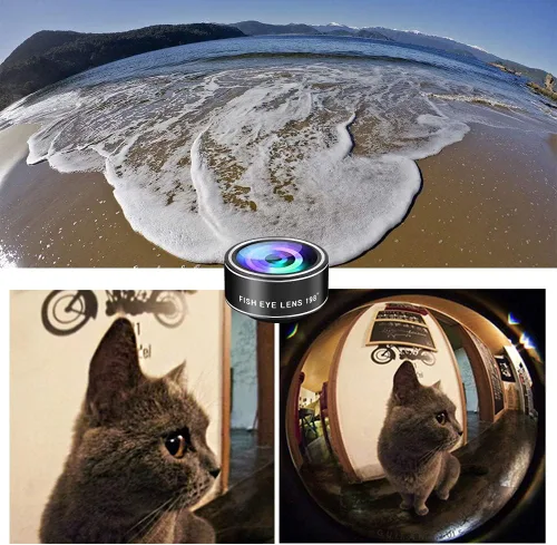 Vista 3 de Kit de lente de cámara de teléfono, kit de lente de teléfono celular 11 en 1 para iPhone y Android, 0.63X gran angular+15X macro+