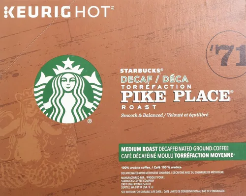 Vista 3 de Starbucks Descafeinado Pike Place Roast, K-Cup para cafeteras Keurig, 96