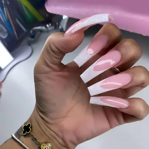 Vista 14 de IMSOHOT - Uñas postizas de Halloween largas de acrílico con punta de almendra, uñas postizas color nude, uñas adhesivas de cobertura completa, uñas