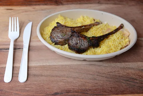 Vista 5 de Cuencos compostables para burrito de 32 onzas (paquete de 125) – 100% biodegradables naturales de caña de azúcar, bagazo, fibras de bambú