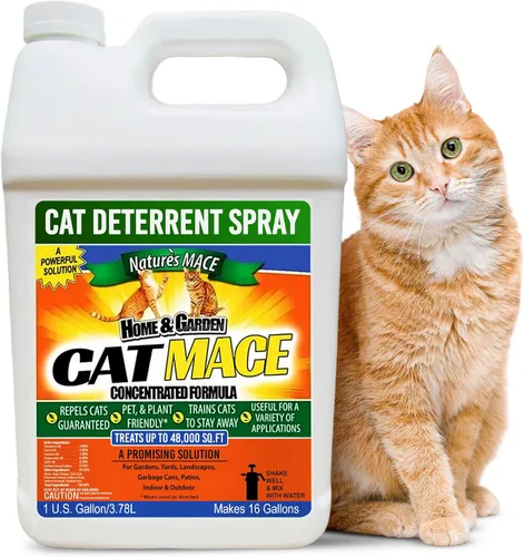Repelente de gatos Nature's Mace, herramienta de disuasión líquida de entrenamiento, produce 16 galones, mantener fuera del césped y jardín, áreas