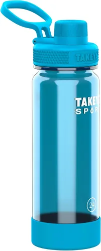 Takeya Tritan - Botella de agua deportiva con tapa de boquilla, sin BPA y apta para lavavajillas, botella reutilizable con asa de tapa, botella de