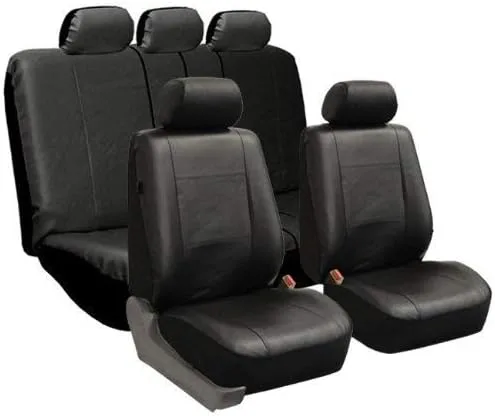 Completo conjunto de fundas de cuero exquisitas para el asiento del auto, Fh Group FH-PU002115 compatible con airbag y división trasera; Se adapta a