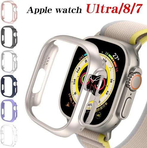 Vista 2 de AHGDDA Watch Cover for Apple Watch 87 41mm45mm PC Protective Case Hollow Frame Protector Bumper for iwatch Series8 ProUltra 49mm Case