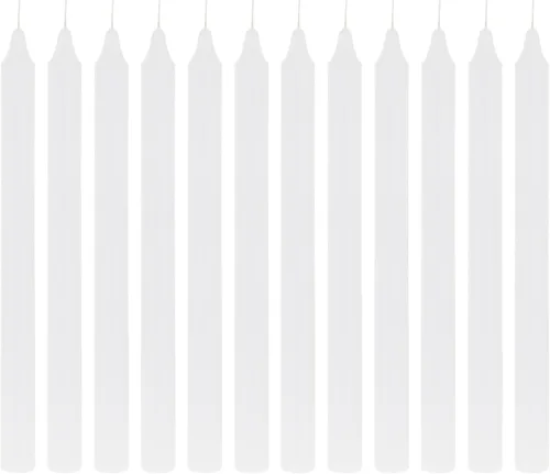 Vista 24 de Mega Candles 12 velas cónicas marrones sin perfume, velas de cera vertida a mano de 10 x 7/8 pulgadas, decoración del hogar, recepciones de boda