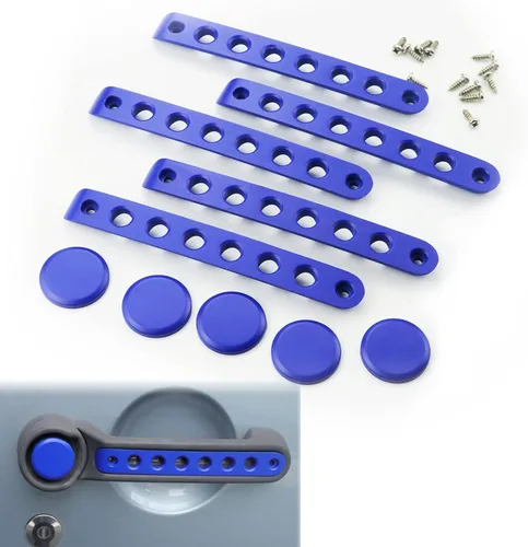 Vista 11 de Insertos de Cubierta de Manijas de Puerta Lateral Trim que se Ajustan a Accesorios Jeep Wrangler JK JKU Liberty Sahara y Unlimited 2007-2018 Manijas