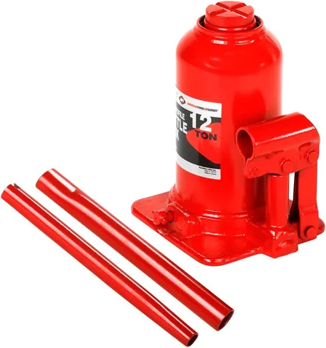 Vista 2 de AFF Super Duty Gato hidráulico de botella de perfil bajo de 12 toneladas, manual, cilindro soldado, construcción de acero de alta calidad, base