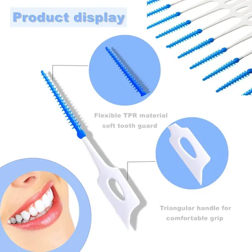 Vista 4 de 120 piezas de cepillo interdental desechable palillo dental herramienta de limpieza dental para limpieza bucal profunda cuidado de la salud